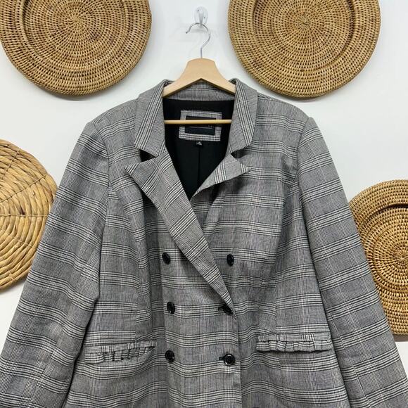 Eloquii Black White Collared Professional Houndstooth Blazer Jacket Plus Size 20 - Picture 3 of 8